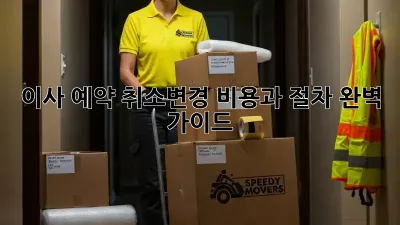 이사 예약: 취소/변경, 비용과 절차 완벽 가이드